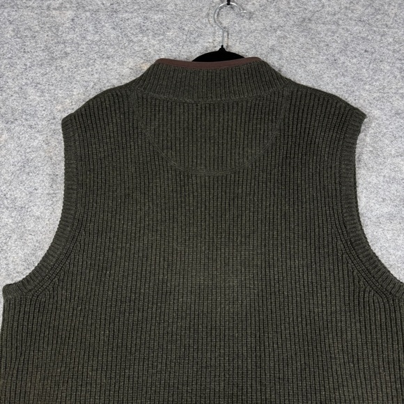 Vintage LL Bean Green Lambswool Zip Up Vest Size XL Outdoor Gorp Granola Hiking - Picture 10 of 13